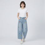 High-waisted Embroidered Jeans