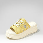 Platform Canvas Slippers