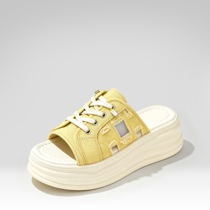 Platform Canvas Slippers