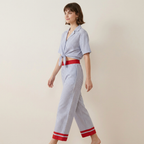 Color-blocked Striped Suit