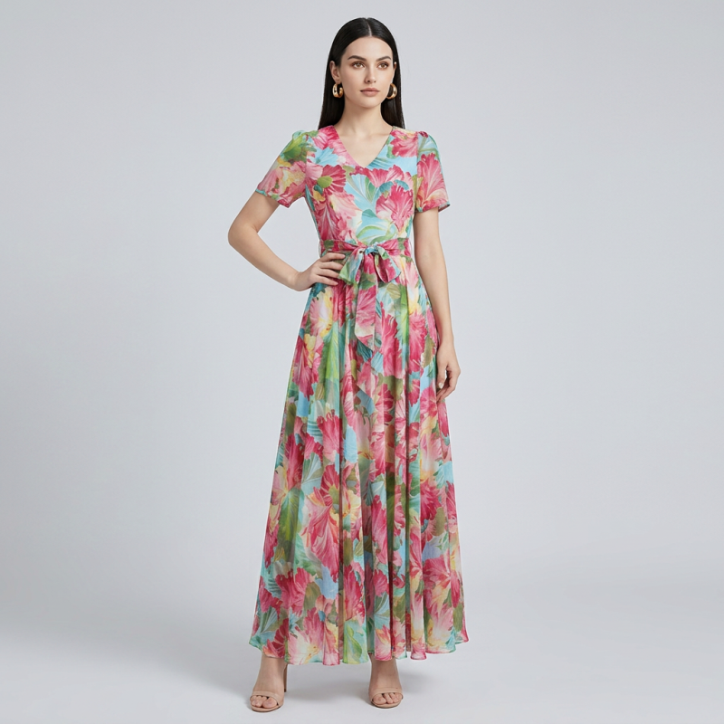 Elegant Floral Maxi Dress