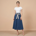 Silk Scarf Denim Skirt