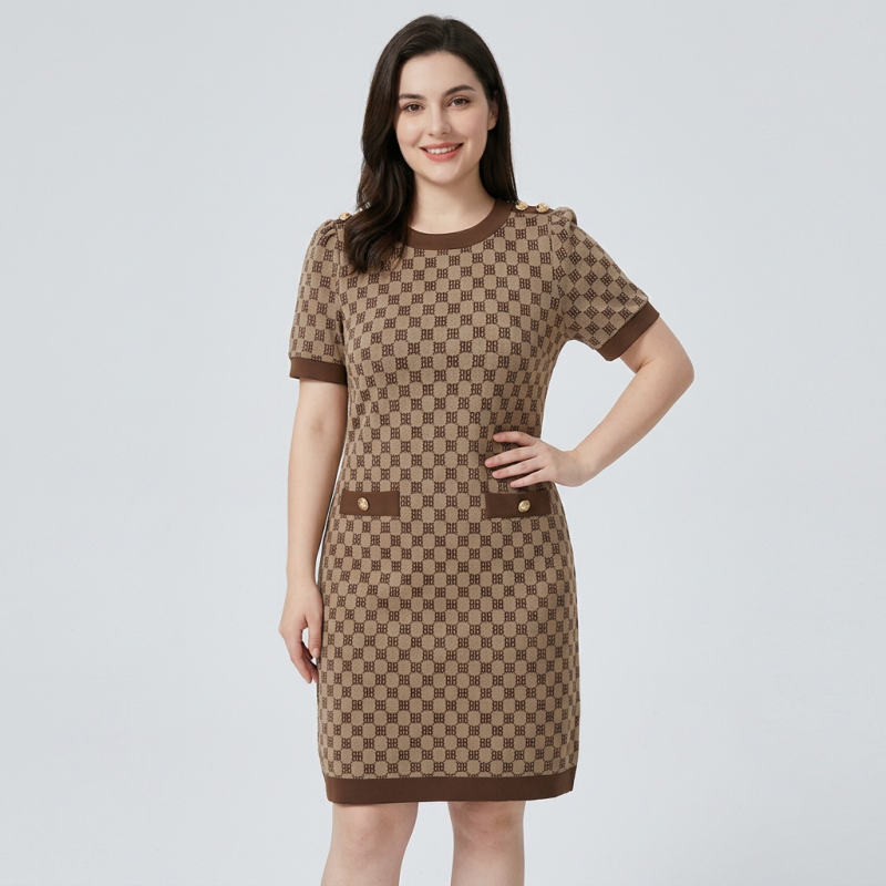Color-blocked Print Dress