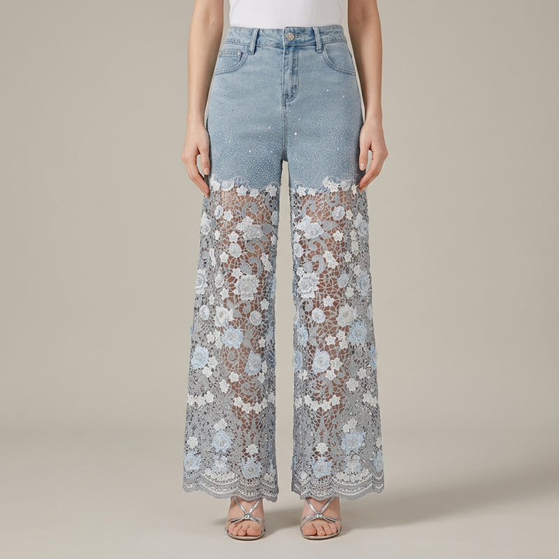 Sparkling Rhinestone Jeans