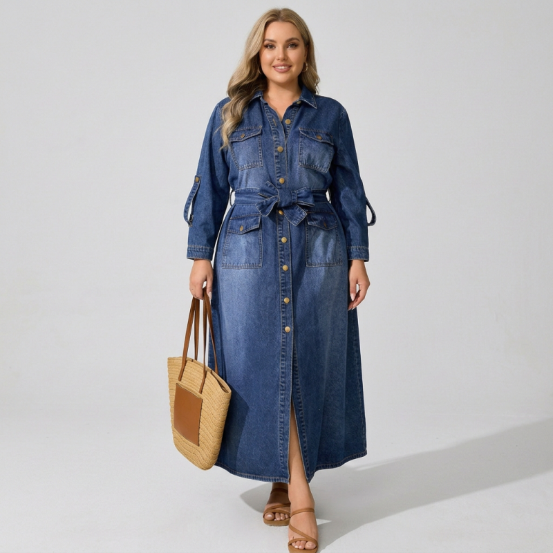 Plus-size Denim Dress