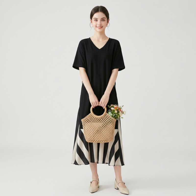 Korean Style Patchwork Dress