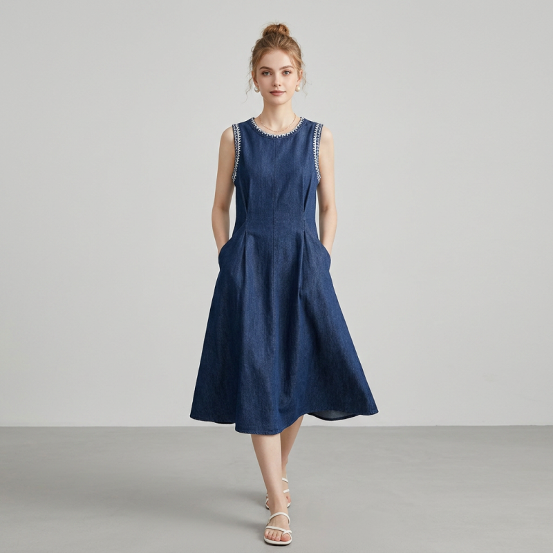 Sleeveless Denim Dress