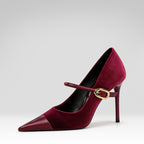 Suede Patchwork High Heels