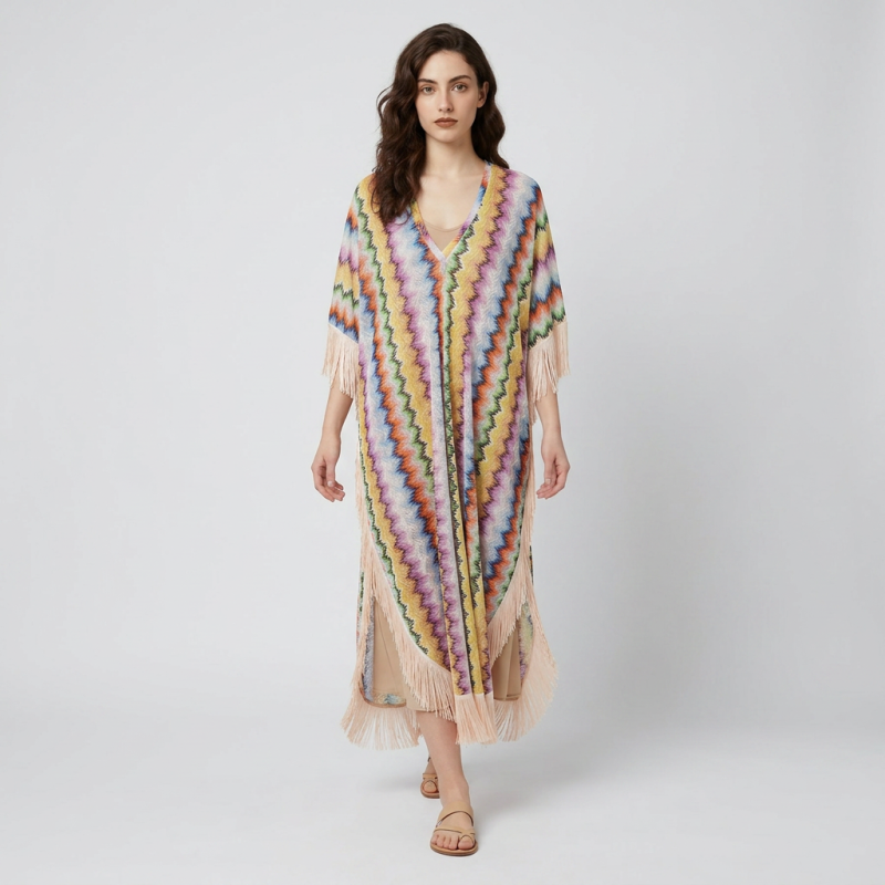 Resort-style Fringed Cover-up Dress
