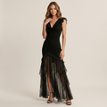 Mesh Ruffle Dress