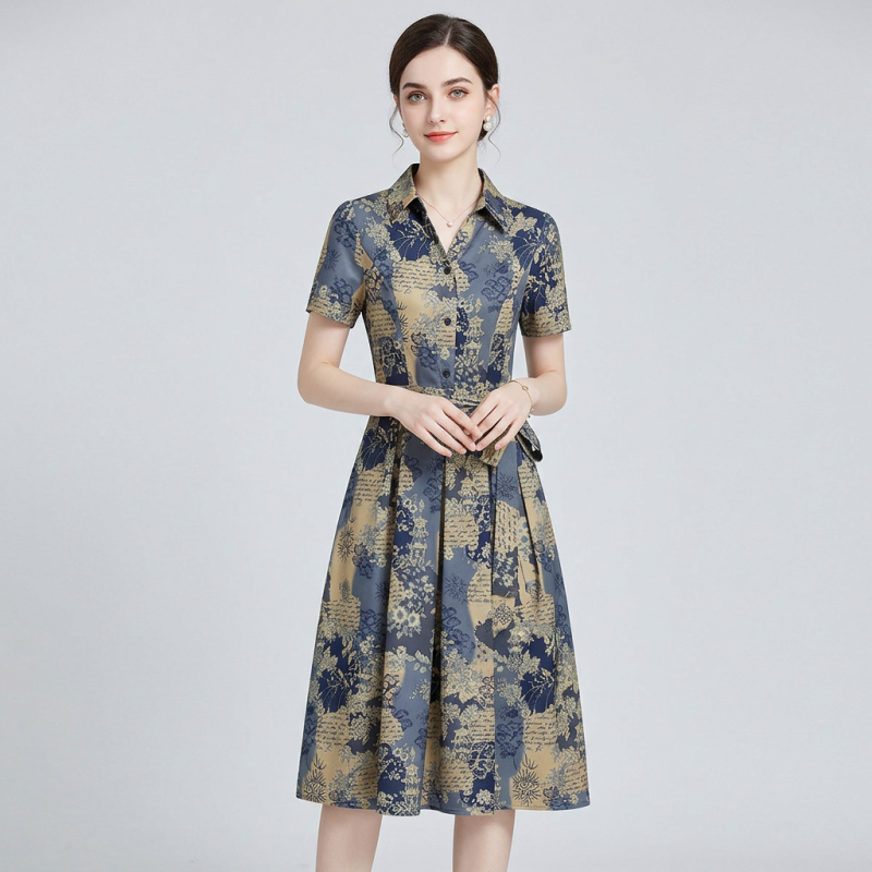 Slimming Printed Dress