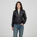 Short Motorcycle Leather Jacket