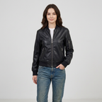Short Motorcycle Leather Jacket