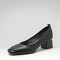Square-toe Chunky Heeled Flats