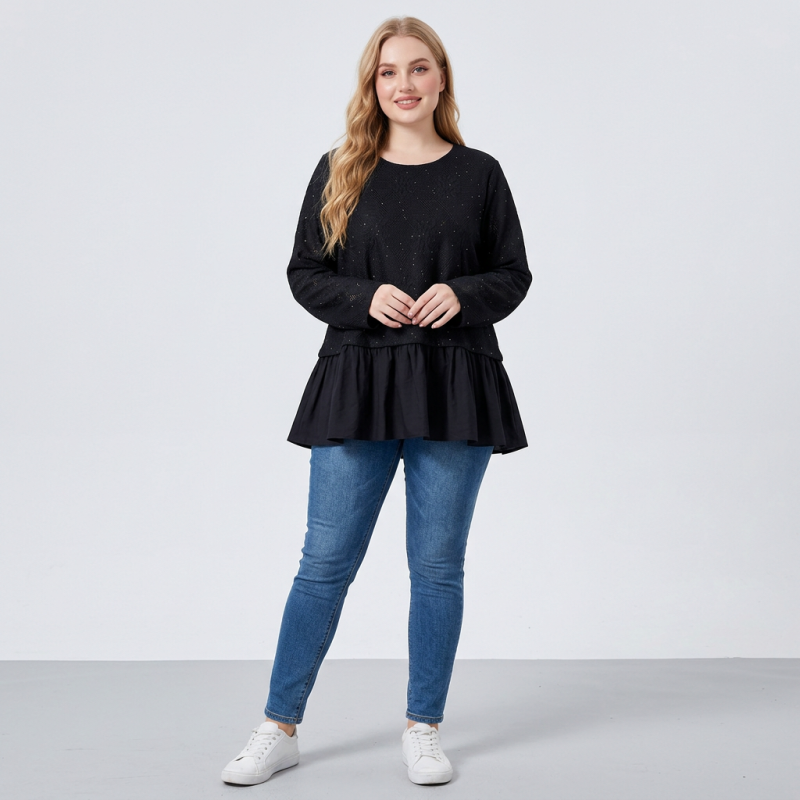 Sequined Patchwork Sweatshirt