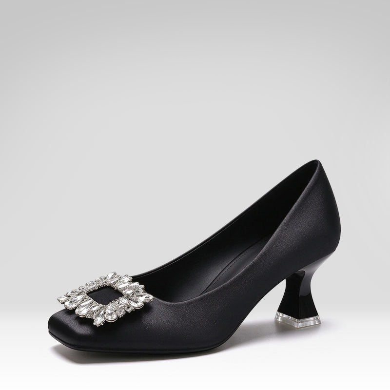 Square-toe Rhinestone Flats