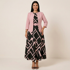 Printed Dress Cardigan Set