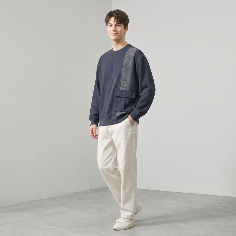 Crew Neck Casual Sweatshirt