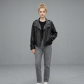 Short Motorcycle Leather Jacket