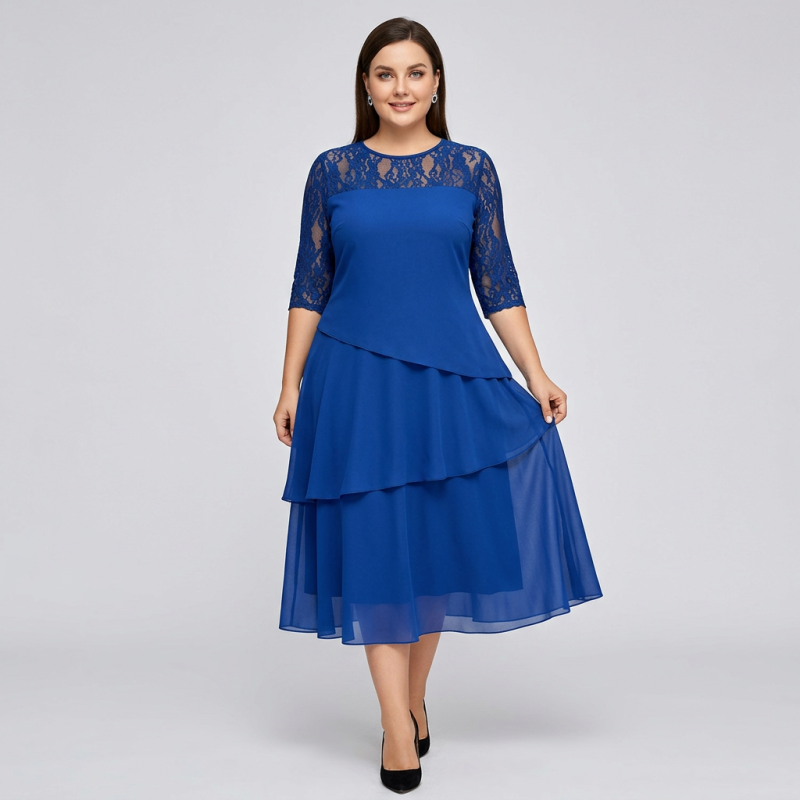 Three-quarter Sleeve Lace Dress