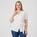 V-neck Tie-waist Blouse