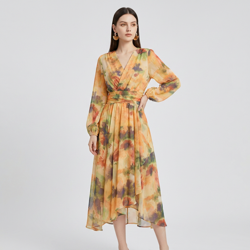 Oil Painting Print Dress