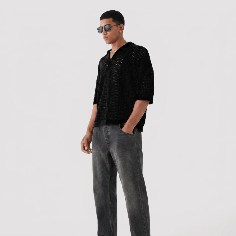 Openwork Knit Short Sleeve