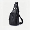 Crocodile-print Men's Chest Bag