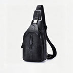 Crocodile-print Men's Chest Bag