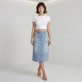 Fashionable Rhinestone Denim Skirt