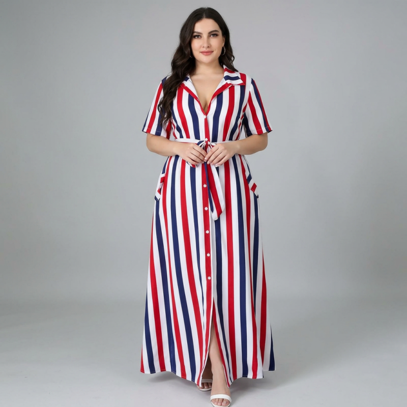 Striped Print Dress