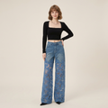 Hollow-out Lace Jeans