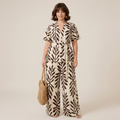 Printed Wide-leg Pants Two-piece Set
