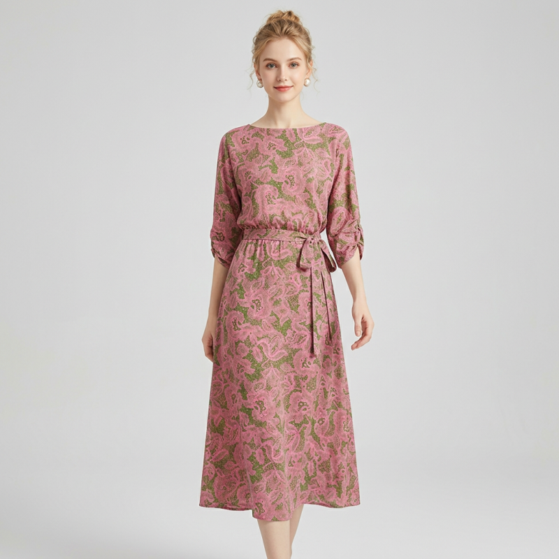 Retro Print Dress