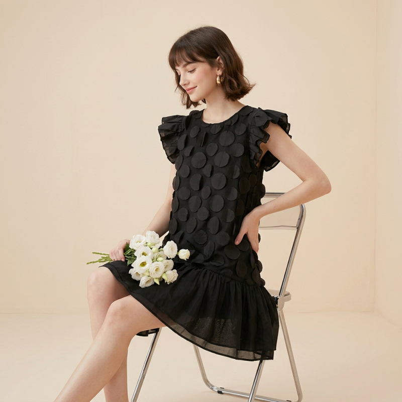 Flutter Sleeve Youthful Dress