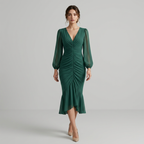 V-neck Ruffle Dress