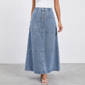 Button-down Denim Skirt