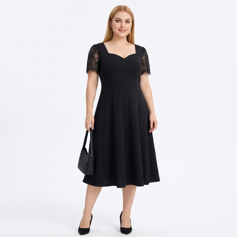 Lace-trimmed Dress