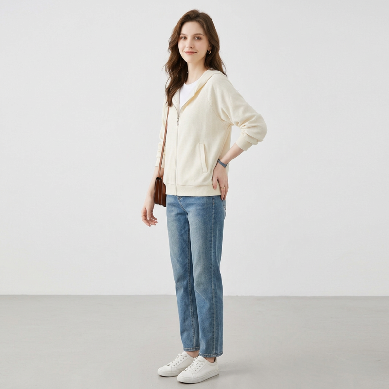 Casual Hooded Zip-up Jacket