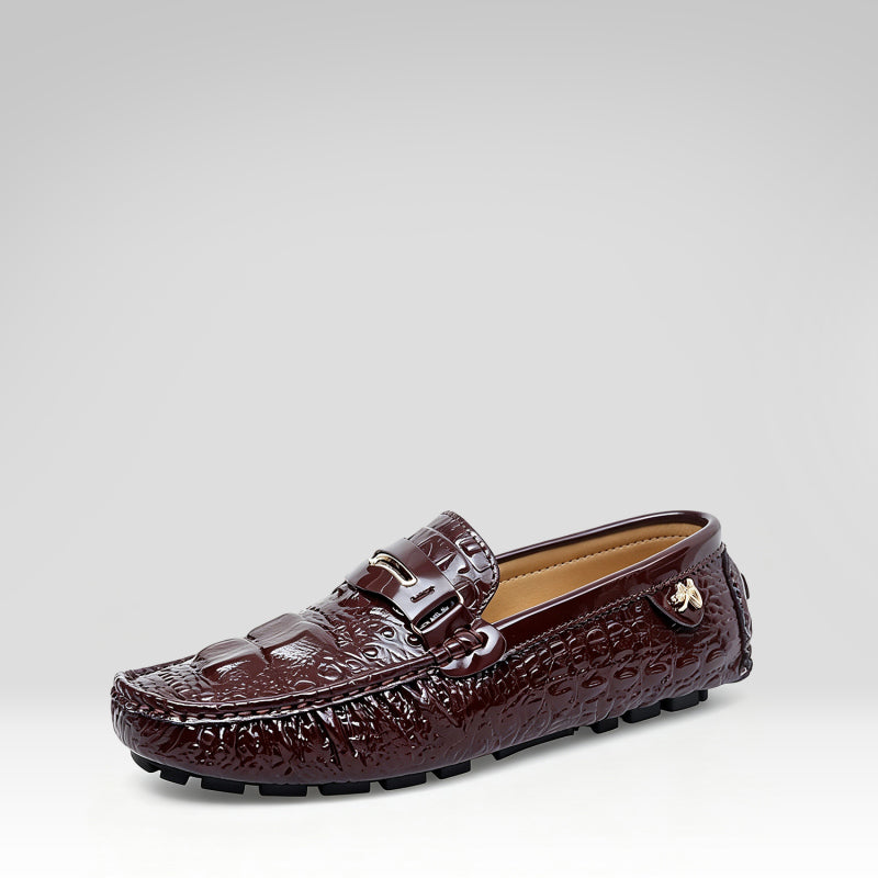 Crocodile-patterned Soft-soled Loafers