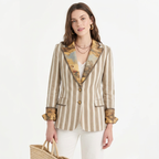 Color-blocked Striped Suit