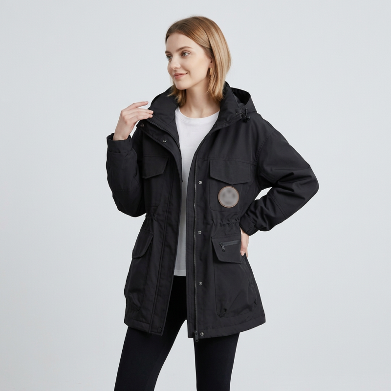 Waist-cinching Coat With Large Pockets