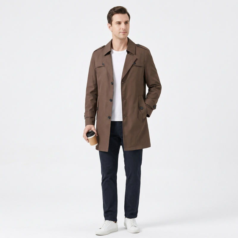 Luxury Single-breasted Trench Coat