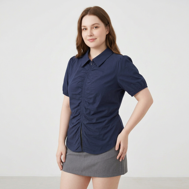 Puff Sleeve Ruffled Shirt