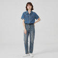 Retro Denim Short-sleeved Shirt