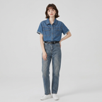 Retro Denim Short-sleeved Shirt