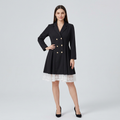 Double-breasted Suit Collar Dress