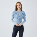 Pleated Long-sleeved T-shirt
