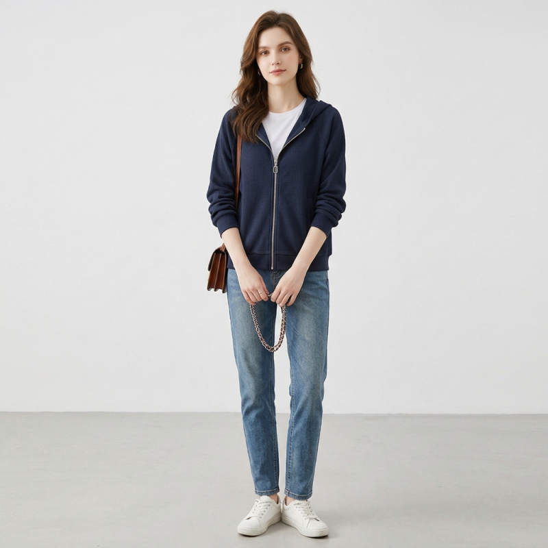 Casual Hooded Zip-up Jacket