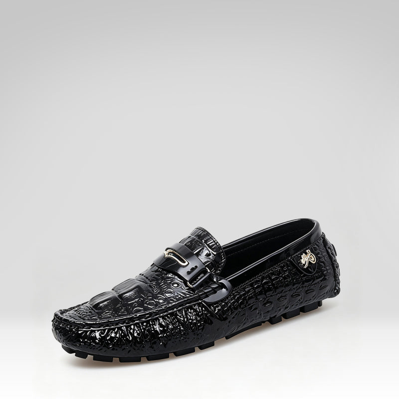 Crocodile-patterned Soft-soled Loafers